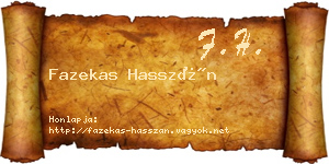 Fazekas Hasszán névjegykártya